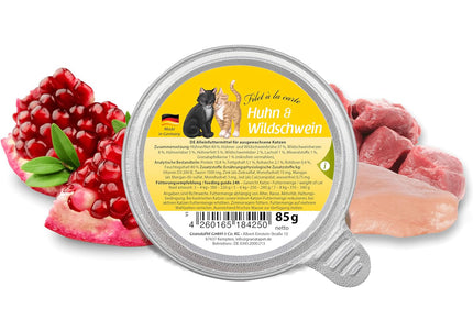 GranataPet Filet à la Carte Chicken and Wild Boar – Juicy Wet Cat Food Fillets, 6x85g