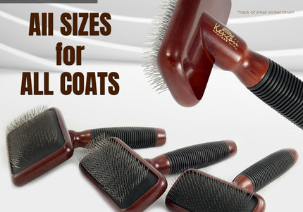 Kenchii Slicker Brush – Elegant Maple Wood Grooming Brush, Large Size, Ergonomic Design