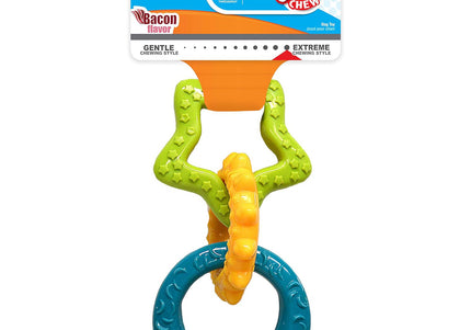 Nylabone Puppy Teething Rings – Bacon Flavor Durable Chew Toy for Soothing Gums