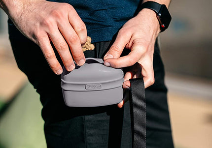 Dexas Pooch Pouch Silicone Treat Holder – Innovative Comfortable Design, Blue