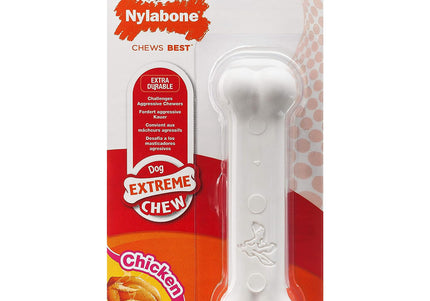 Nylabone Extreme Chew Chicken Bone – Durable XL Chew Toy with Real Chicken Flavor