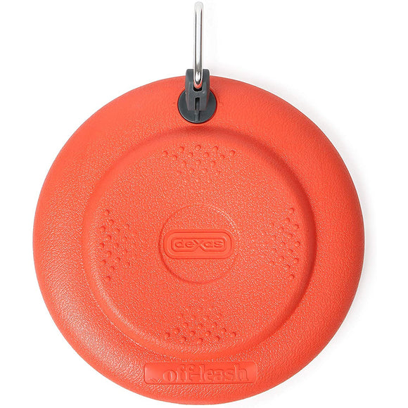 Dexas Off-Leash Frisbee Flyer – Floating Durable Dog Disc with Carabiner Attachment