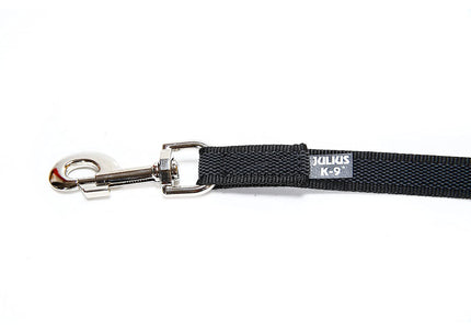 Julius K9 Color & Gray Supergrip Leash – Black, 2x120cm, Anti-Slip with Handle and Ring