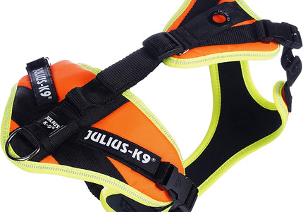 Julius K-9 Mantrailing UV Orange Tracking Harness – Medium, High-Visibility Durable Design