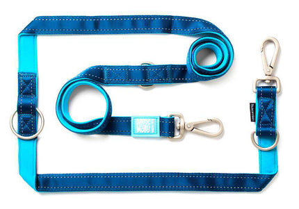 Max&Molly Matrix Sky Blue Multi-Leash – Adjustable Reflective Dog Leash, 200cm, Large