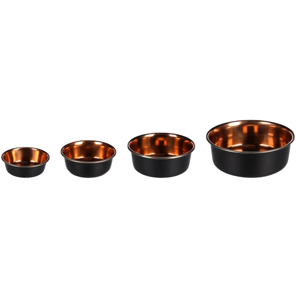 Flamingo Ezra Round Steel Bowl – Black and Copper, Small Size, Durable Design