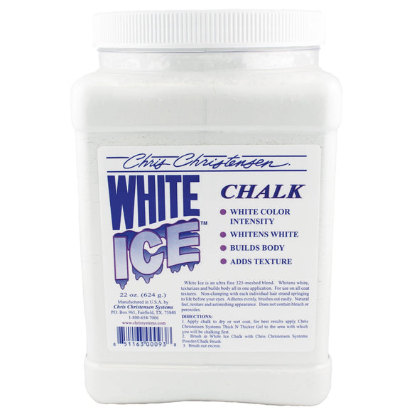 Chris Christensen White Ice Chalk – White Powder Conceals Discolorations, Adds Coat Texture, 624g