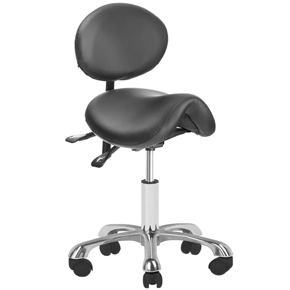 Activ Giovanni Grooming Stool – Ergonomic Black Seat with Adjustable Backrest Support