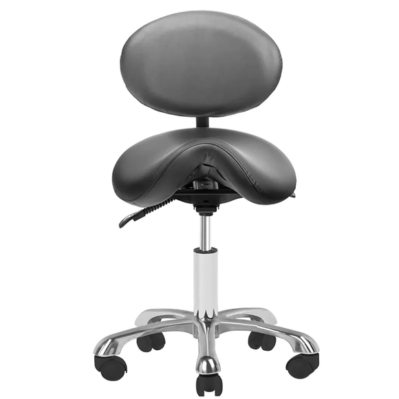 Activ Giovanni Grooming Stool – Ergonomic Black Seat with Adjustable Backrest Support