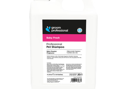 Groom Professional Baby Fresh Shampoo – Gentle Concentrate 1:20, 4L, Mild Cleansing Formula