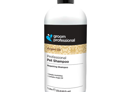 Groom Professional Argan Oil Shampoo – Moisturizing Concentrate with Nourishing Formula, 1L