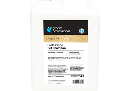 Groom Professional Argan Oil Shampoo – Moisturizing Concentrate with Nourishing Formula, 4L