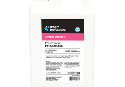 Groom Professional Almond Detangle Shampoo – Concentrated 1:10 Formula, 4L, Smooth Coat Care