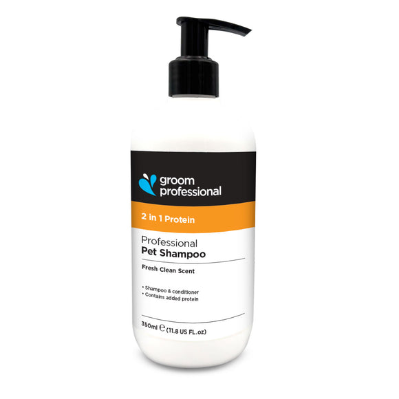 Groom Professional 2in1 Protein Shampoo – Conditioning Formula with Protein, 1:10 Concentrate, 350ml