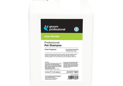 Groom Professional Aloe Wonder Shampoo – Moisturizing Aloe Formula, Soothes Dry and Irritated Skin, 4L