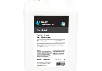 Groom Professional More Black Shampoo – Color-Enhancing Formula for Black and Dark Coats, 4L