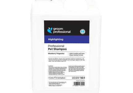 Groom Professional Blueberry Highlighting Shampoo 4L – Color-Enhancing, 1:10 Concentrate Formula