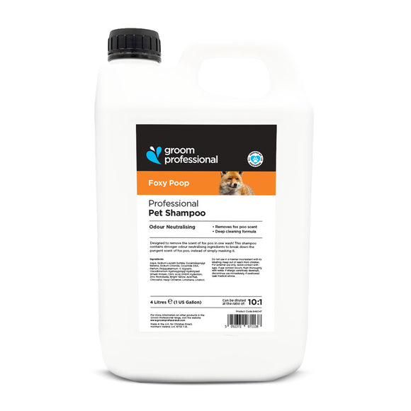 Groom Professional Foxy Poop Shampoo – Concentrated Heavy Dirt and Odor Remover, 4L