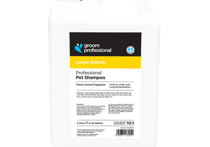 Groom Professional Lemon Refresh Shampoo 4L – Degreasing, Deodorizing 1:10 Concentrate Formula