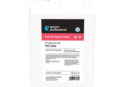 Groom Professional Fast Dri Spray – Sweet Fruit Scent, Reduces Coat Drying Time, 4L