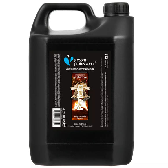 Groom Professional Paw Bells Shampoo – Concentrated Christmas Scent, 1:12 Dilution, 4L Bottle