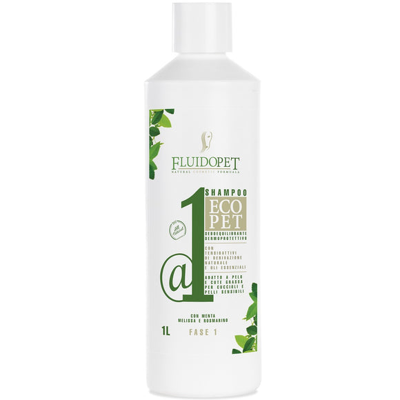 FluidoPet EcoPet Sebum Regulator & Degreasing Shampoo – Concentrated Cleansing Formula, Regulates Coat Oils
