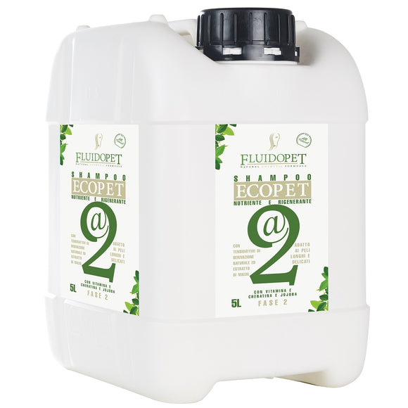 FluidoPet EcoPet @2 Nourishing Regenerating Shampoo – Biotin, Keratin, Panthenol, Concentrated 1:20 Formula