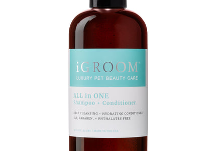 iGroom All in One Shampoo and Conditioner – Concentrated 1:16 Formula, 473ml Bottle
