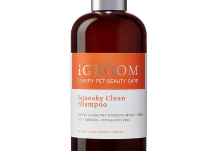 iGroom Squeaky Clean Shampoo – Gentle Concentrate for Sensitive Skin, 473ml Bottle