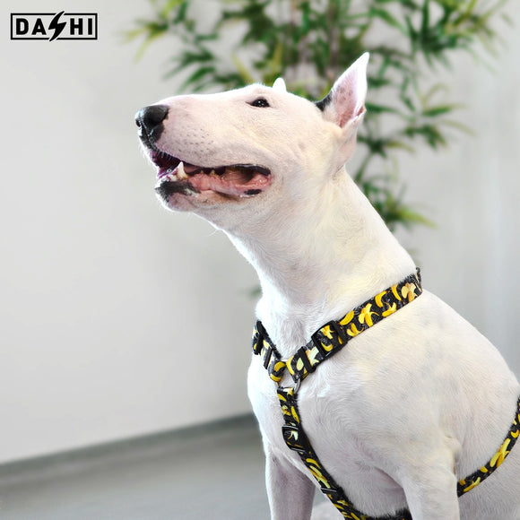 Dashi Eco Banana Back Harness – Adjustable Recycled Dog Harness with Banana Pattern, Small Size