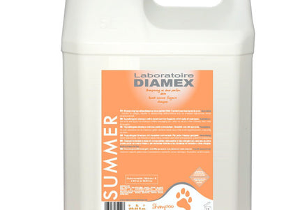 Diamex Summer Hypoallergenic Shampoo – Melon Scent, Concentrated 1:8 Formula, 5L Bottle