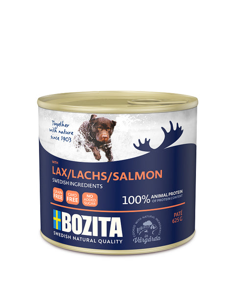 Bozita Salmon Wet Dog Food – High-Protein Canned Meal, 625g, Omega-Rich Formula