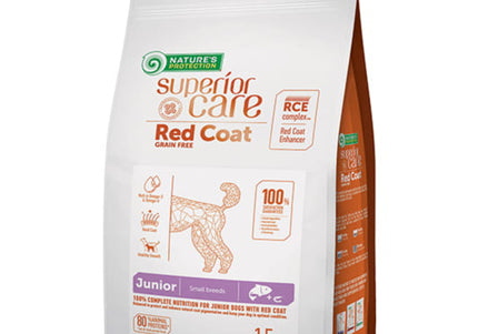 Nature’s Protection Superior Care Red Coat Junior Small Breed Salmon and Krill Dog Food 10kg – Premium Formula for Healthy Coat