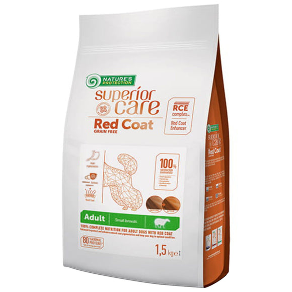 Nature’s Protection Superior Care Red Coat Adult Small Breed Lamb and Krill Formula 1.5kg – Nutrient-Rich, Premium Recipe