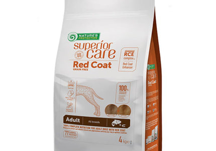 Nature’s Protection Superior Care Red Coat Adult Salmon & Krill Dog Food, 4kg – Enhances Coat Color