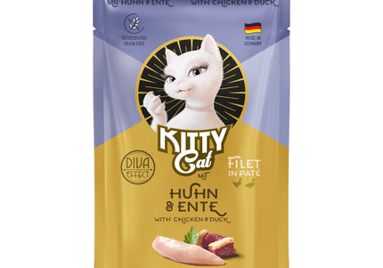 Kitty Cat Filet in Pate Chicken & Duck 85g – Tender Fillet Blend in Smooth Pâté Pouch
