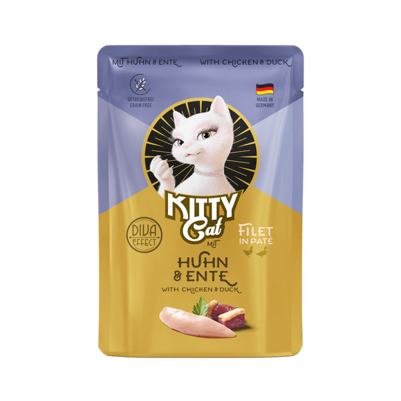Kitty Cat Filet in Pate Chicken & Duck 85g – Tender Fillet Blend in Smooth Pâté Pouch