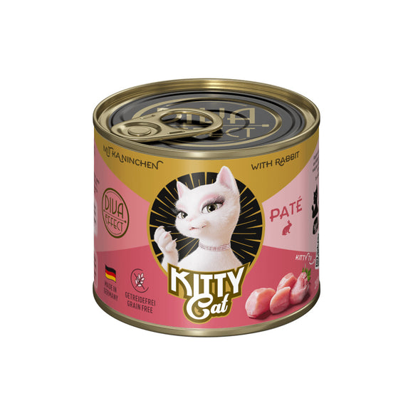 Kitty Cat Rabbit Pate – Grain-Free Wet Cat Food, Soft Pate Texture, 200g Can