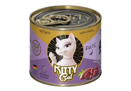 Kitty Cat Duck Pate – Grain-Free Wet Cat Food, Smooth Duck Recipe, 200g Can