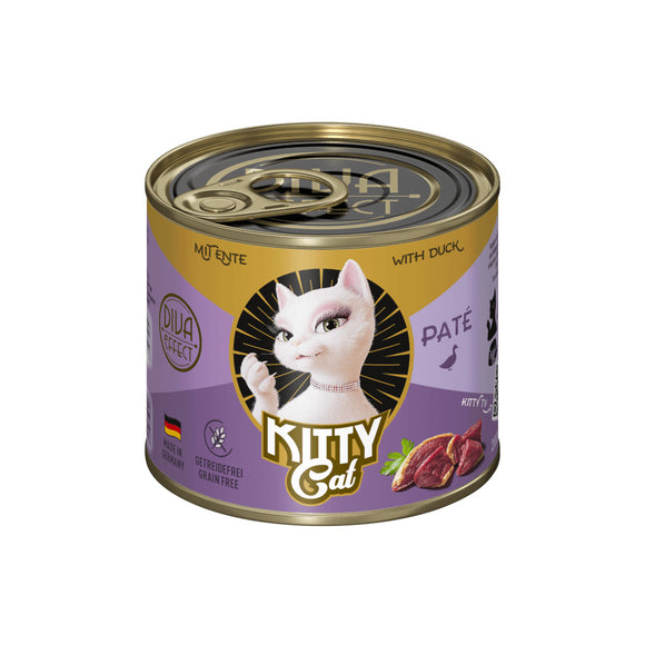 Kitty Cat Duck Pate – Grain-Free Wet Cat Food, Smooth Duck Recipe, 200g Can