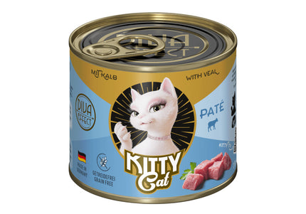 Kitty Cat Veal Pate – Grain-Free Wet Cat Food, Soft Pate Texture, 200g Can