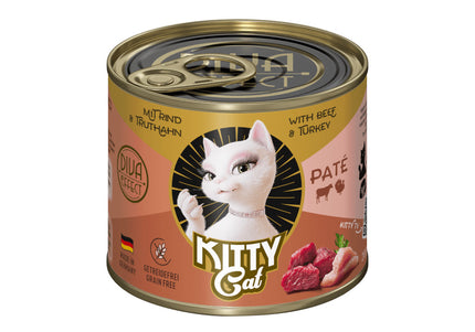 Kitty Cat Beef & Turkey Pate – Grain-Free Wet Food, Smooth Texture, 200g Can