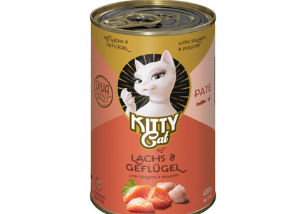 Kitty Cat Salmon & Poultry Pate – Grain-Free Wet Food, Smooth Texture, 400g Can