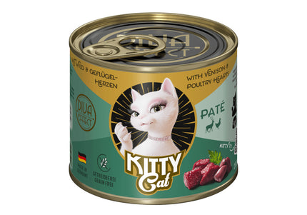 Kitty Cat Venison & Poultry Hearts Pate – Grain-Free Wet Food, Rich Protein Blend, 200g