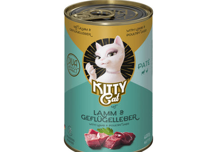 Kitty Cat Lamb & Poultry Liver Pate – Grain-Free Wet Food, Soft Texture, 400g Can