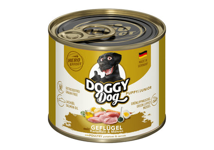 Doggy Dog Poultry Puppy Wet Food – Grain-Free Junior Formula, 200g Can