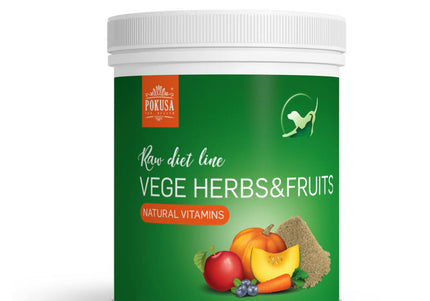 Pokusa RawDietLine Vege Herbs & Fruits Powder – Natural Vitamin and Fiber Blend, 1000g