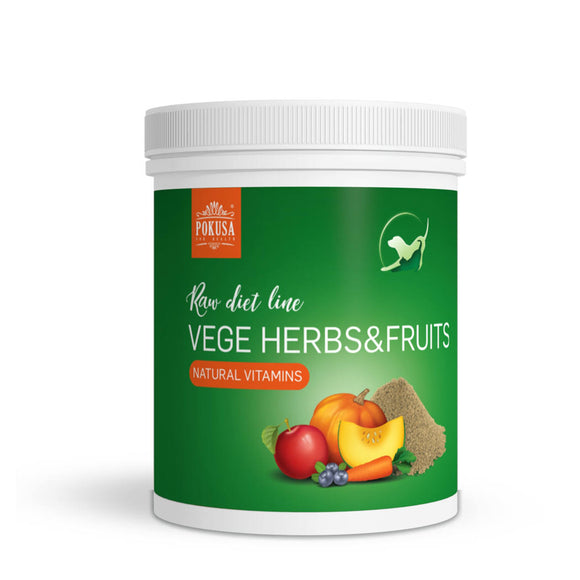 Pokusa RawDietLine Vege Herbs & Fruits Powder – Natural Vitamin and Fiber Blend, 1000g