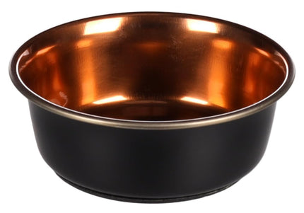 Flamingo Ezra Round Steel Bowl – Black and Copper, Small Size, Durable Design