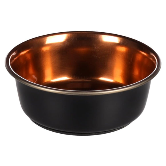 Flamingo Ezra Round Steel Bowl – Black and Copper, Small Size, Durable Design